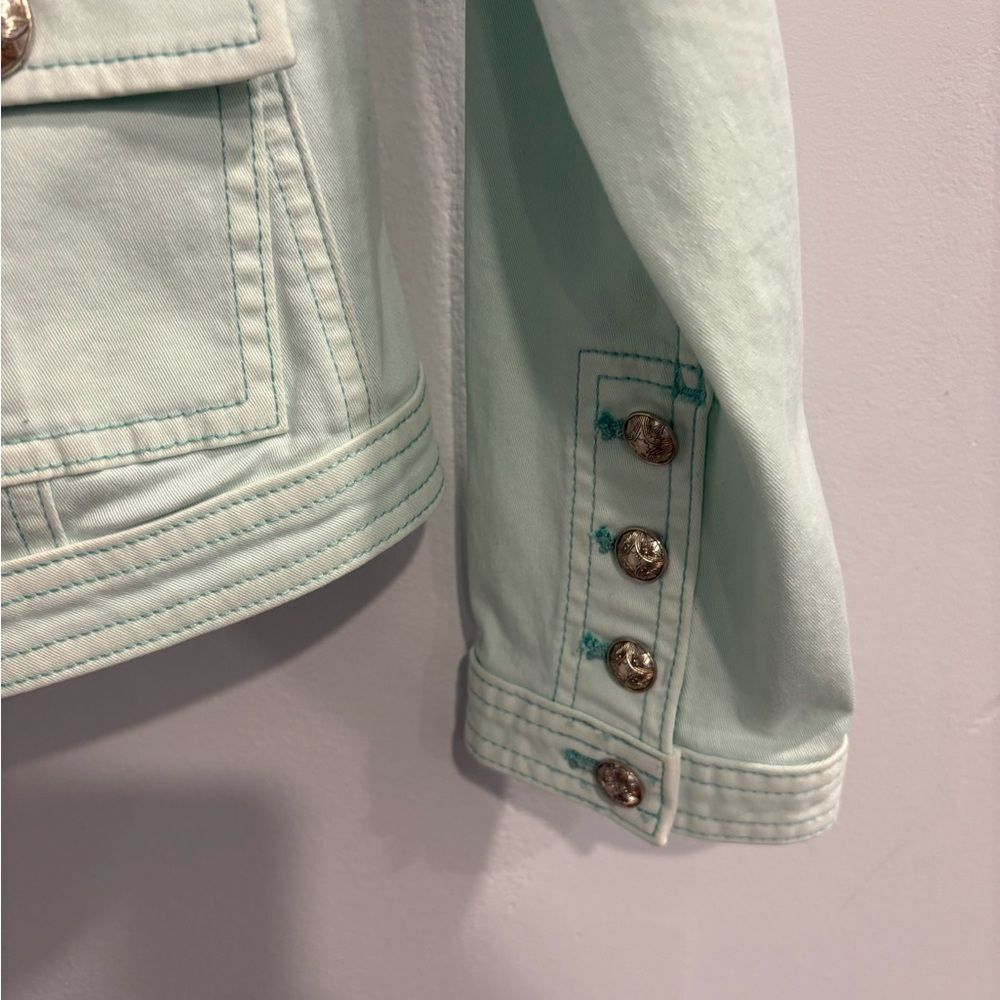 White House Black Market Light Mint Green Jacket Beautifully Military Style - Picture 6 of 16